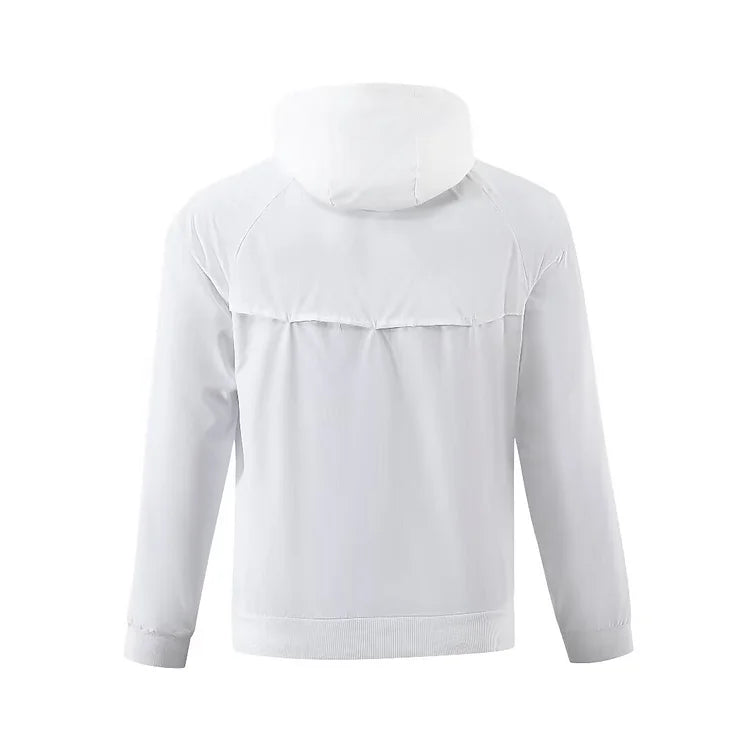 White hooded windbreaker from Tottenham Hotspur.