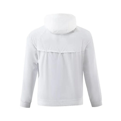 White hooded windbreaker from Tottenham Hotspur.