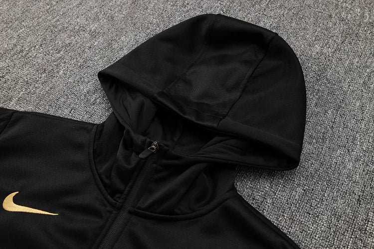 2024/25 Barcelona black long hooded jacket