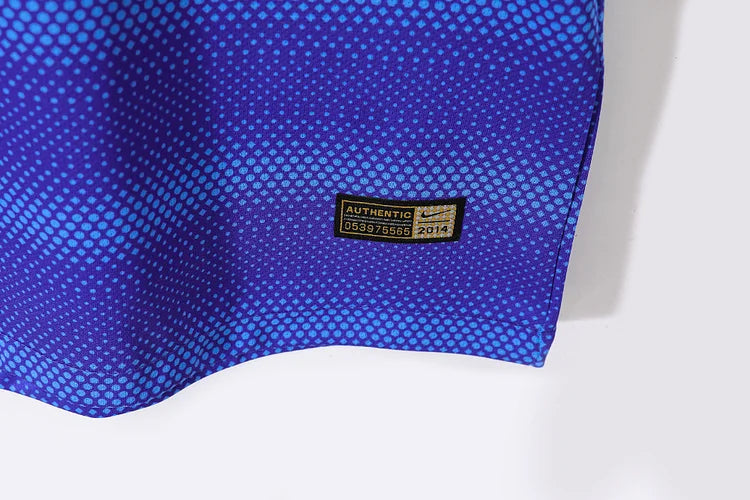 2014 Brazil Away Blue Retro Jersey