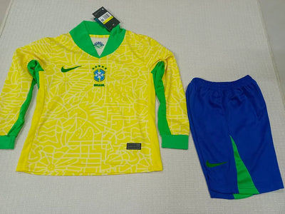 2024/25 Brazil Home Long Sleeve Children'S Jersey