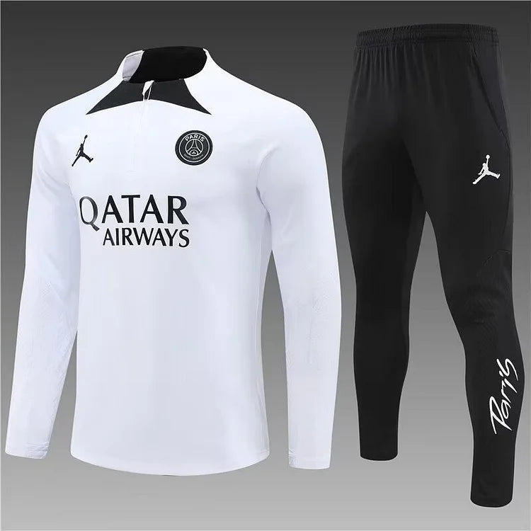 2023/24 Paris Saint-Germain half-pull training suit white suit