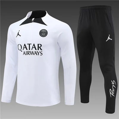 2023/24 Paris Saint-Germain half-pull training suit white suit
