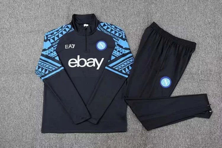 2023-2024 Napoli Half-Pull Training Suit Dark blue Football Shirt