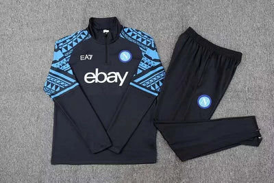 2023-2024 Napoli Half-Pull Training Suit Dark blue Football Shirt