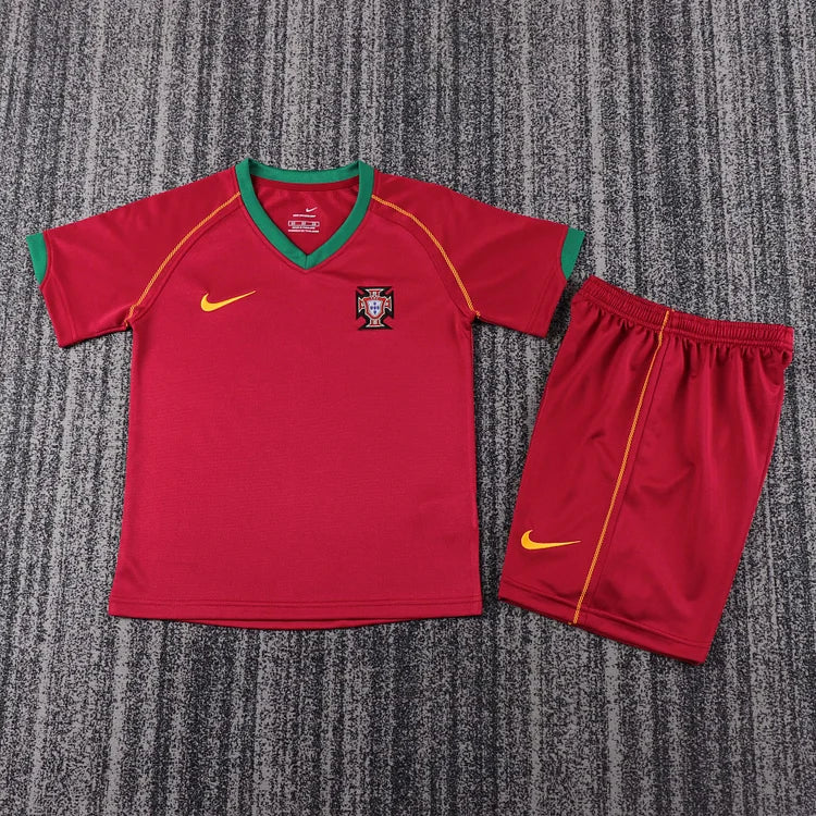 2006 Portugal Home Retro Kit - Kids Set