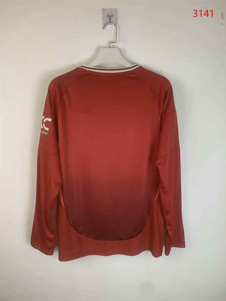 2024/2025 Manchester United Home Long Sleeve Fan Edition