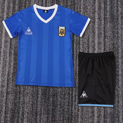 1986 Argentina Away Retro - Kids Kit