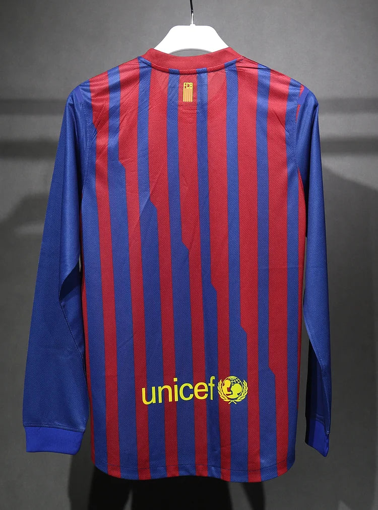 2011/12 Barcelona Home Long Sleeve Shirt - Players