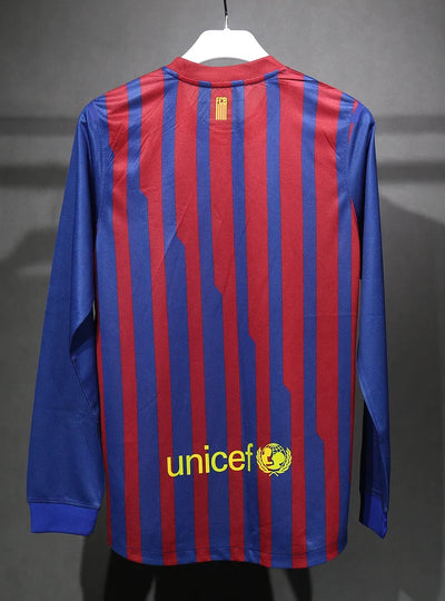 2011/12 Barcelona Home Long Sleeve Shirt - Players