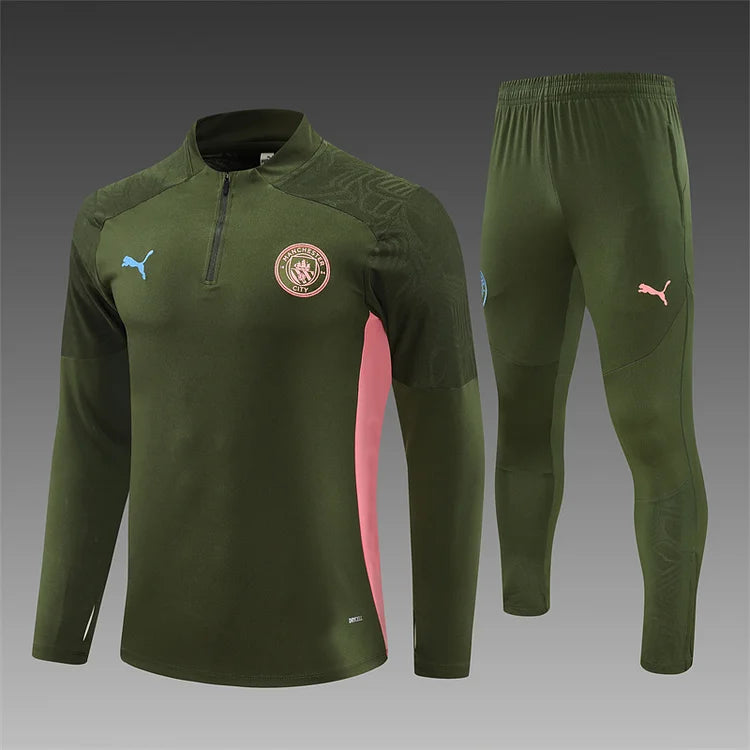 2024/25 Manchester City military green long sleeve training kit.