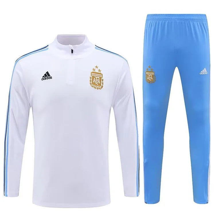 2023/2024 Argentina Half-La Training Wear White Jersey Set