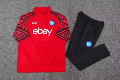 2023-2024 Napoli Half-Pull Training Suit Red Football Shirt