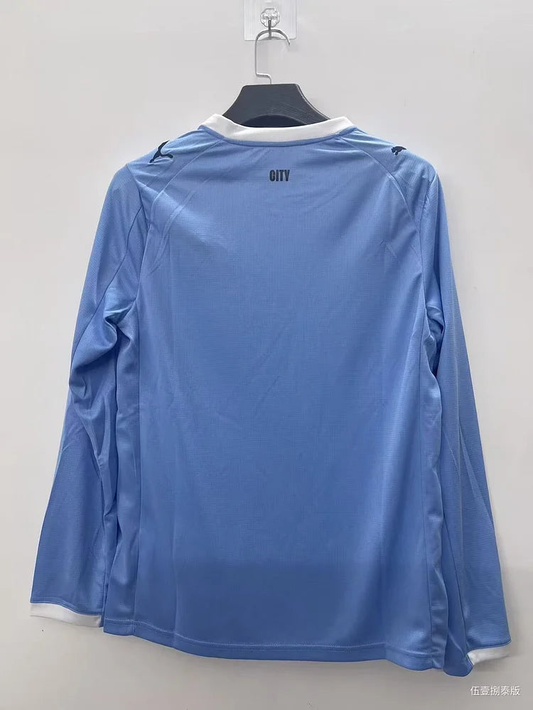 2025/2026 Manchester City Home Long Sleeve Fan Edition