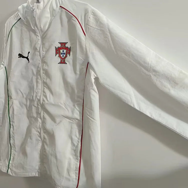 2025 Portugal White Hooded Windbreaker