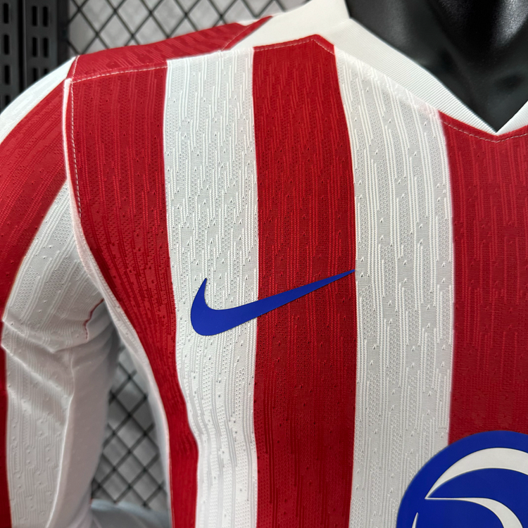 2025/2026 Atletico Madrid Home Long Sleeve Player Edition