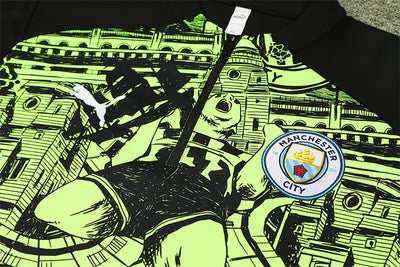 2024/25 Manchester City fluorescent green long-sleeved training suit