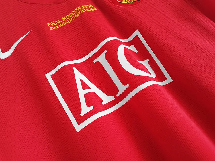 2007/08 Retro Long Sleeve Manchester United Home Jersey Champions League Edition
