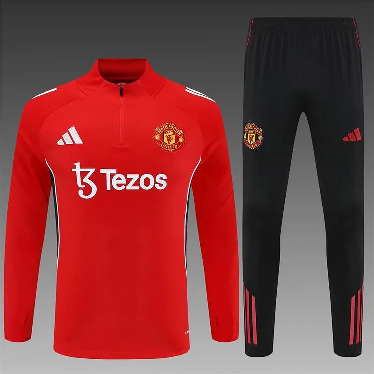 25/26 Manchester United red long-sleeved training suit